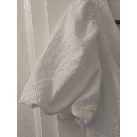 Lilly Pulitzer White Textured Puff Sleeve Mini Dress Size S - Picture 4 of 7
